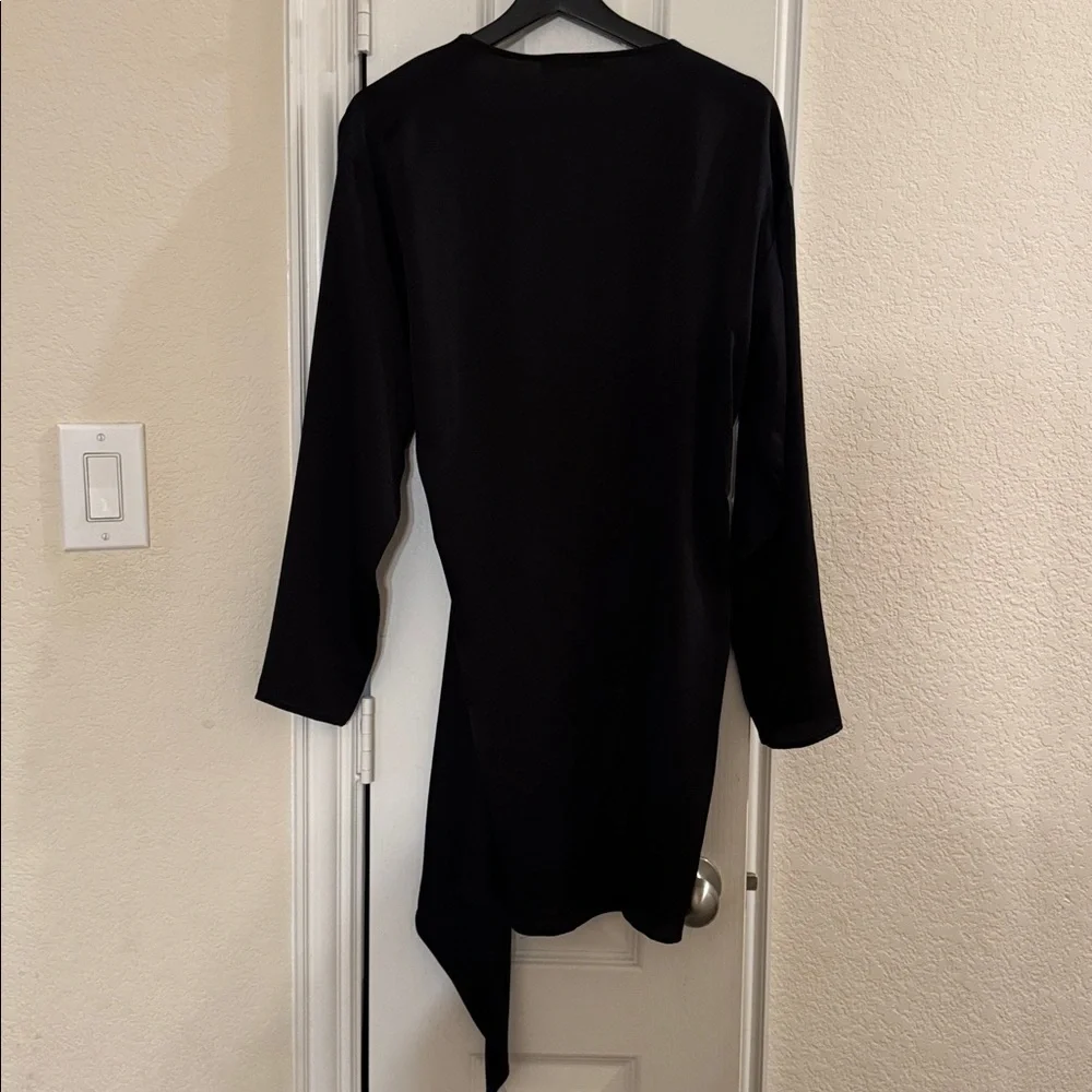 Boohoo Satin Wrap Shirt Style Dress - Picture 7 of 8